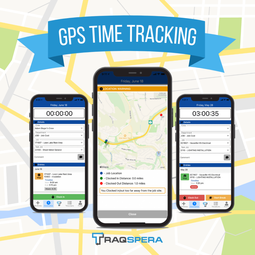 Traqspera GPS Timetracking for Construction businesses.